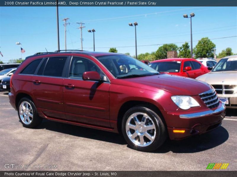 Deep Crimson Crystal Pearlcoat / Pastel Slate Gray 2008 Chrysler Pacifica Limited AWD