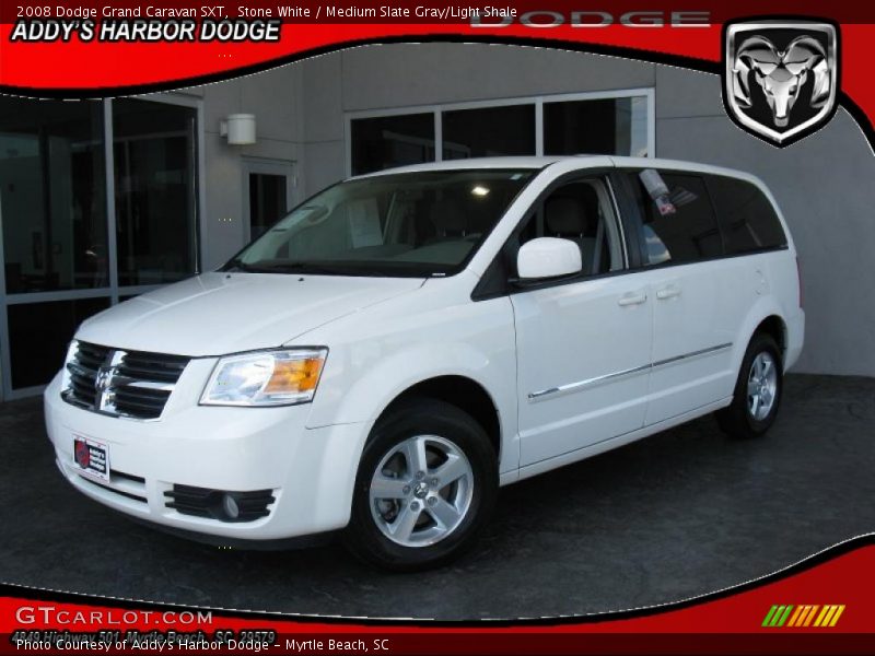 Stone White / Medium Slate Gray/Light Shale 2008 Dodge Grand Caravan SXT