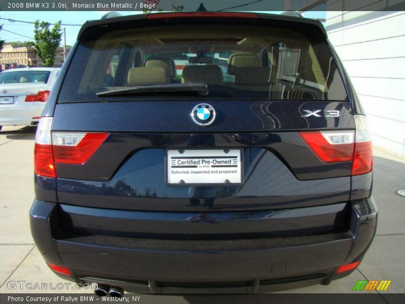 Monaco Blue Metallic / Beige 2008 BMW X3 3.0si
