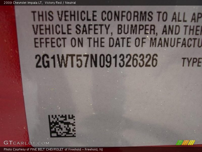 Victory Red / Neutral 2009 Chevrolet Impala LT