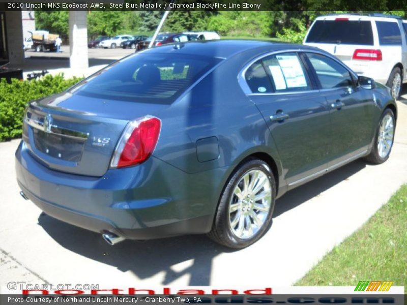 Steel Blue Metallic / Charcoal Black/Fine Line Ebony 2010 Lincoln MKS EcoBoost AWD