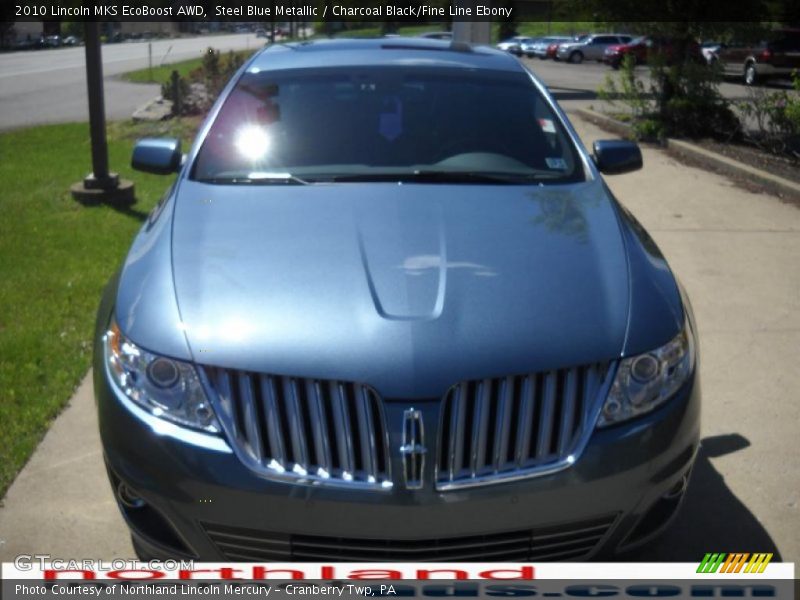 Steel Blue Metallic / Charcoal Black/Fine Line Ebony 2010 Lincoln MKS EcoBoost AWD