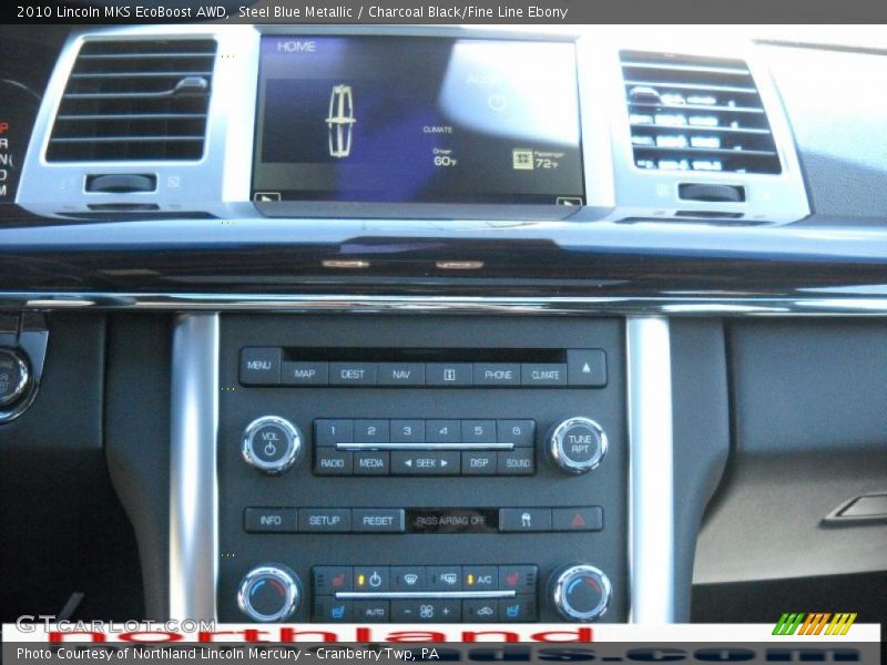 Steel Blue Metallic / Charcoal Black/Fine Line Ebony 2010 Lincoln MKS EcoBoost AWD