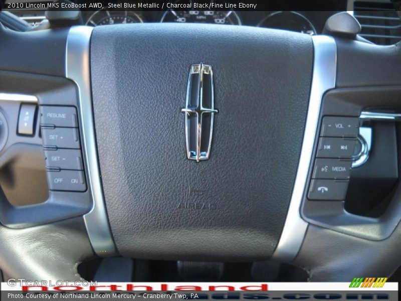 Steel Blue Metallic / Charcoal Black/Fine Line Ebony 2010 Lincoln MKS EcoBoost AWD
