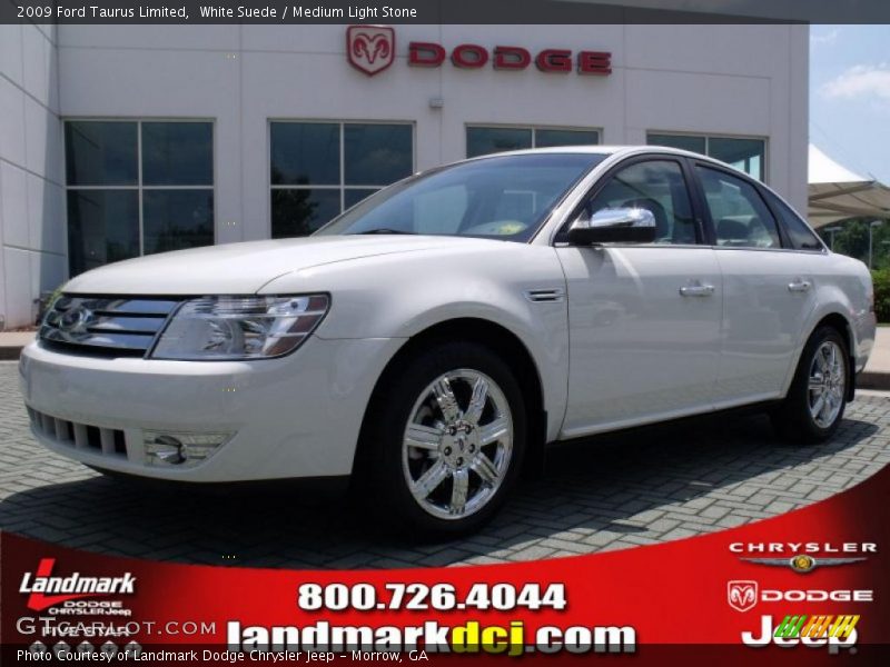 White Suede / Medium Light Stone 2009 Ford Taurus Limited