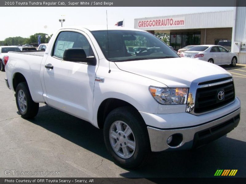 Super White / Sand Beige 2010 Toyota Tundra Regular Cab