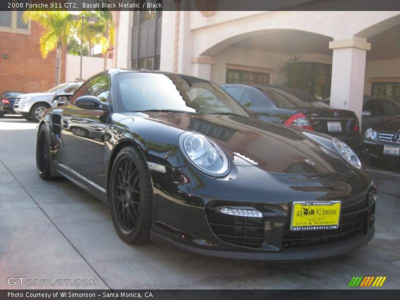 Basalt Black Metallic / Black 2008 Porsche 911 GT2