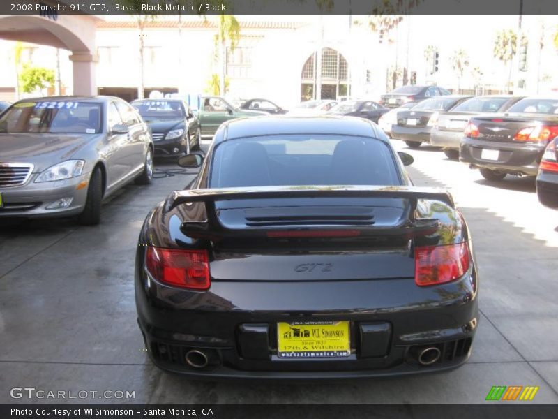Basalt Black Metallic / Black 2008 Porsche 911 GT2
