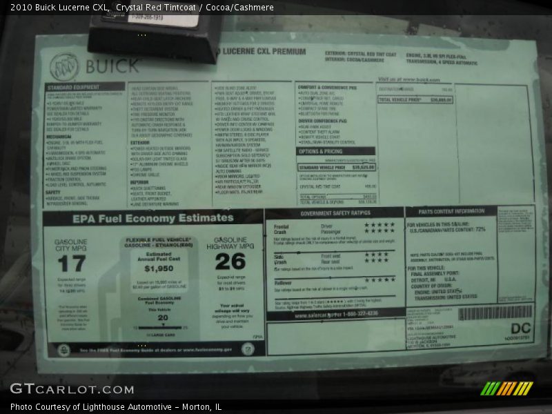Crystal Red Tintcoat / Cocoa/Cashmere 2010 Buick Lucerne CXL
