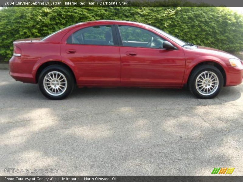 Inferno Red Pearl / Dark Slate Gray 2004 Chrysler Sebring LX Sedan