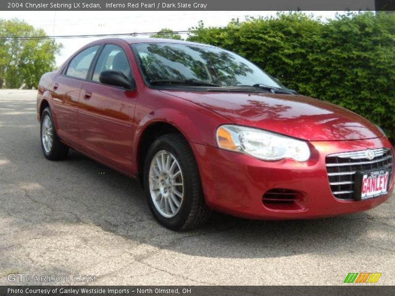 Inferno Red Pearl / Dark Slate Gray 2004 Chrysler Sebring LX Sedan