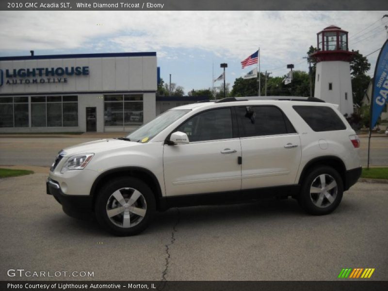 White Diamond Tricoat / Ebony 2010 GMC Acadia SLT