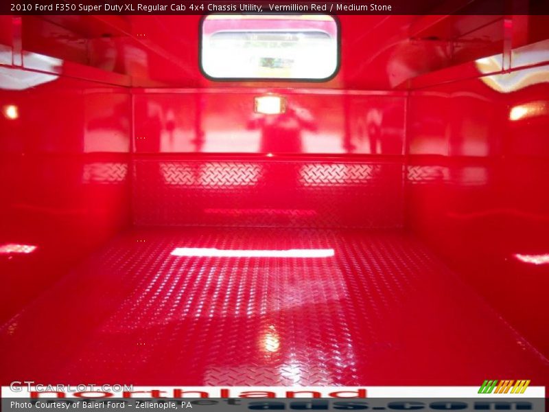 Vermillion Red / Medium Stone 2010 Ford F350 Super Duty XL Regular Cab 4x4 Chassis Utility
