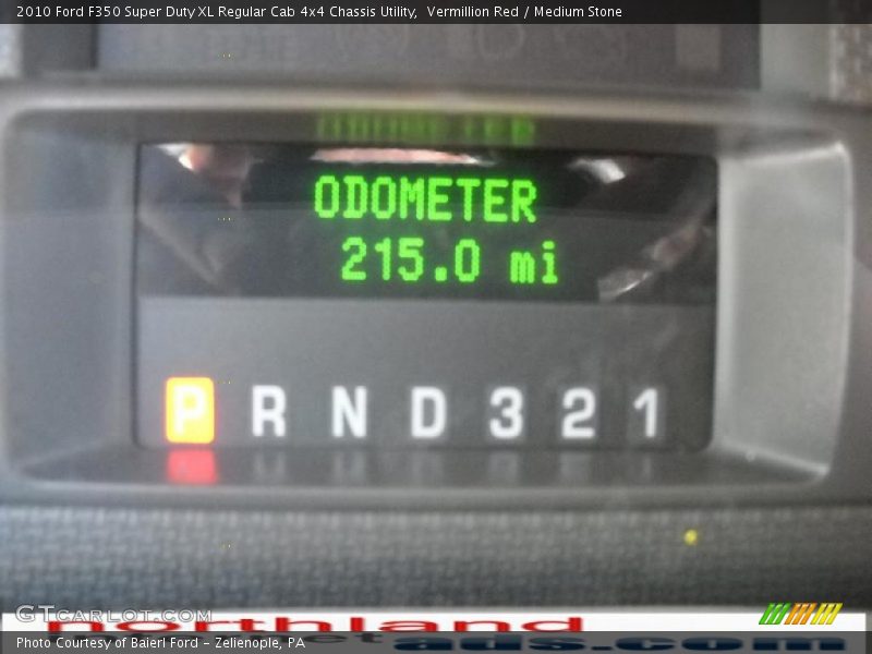 Vermillion Red / Medium Stone 2010 Ford F350 Super Duty XL Regular Cab 4x4 Chassis Utility