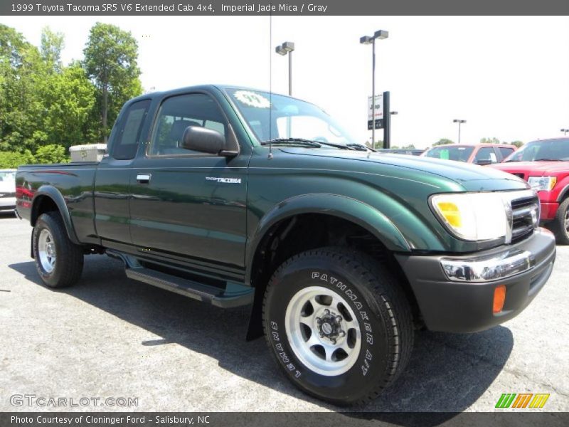 Imperial Jade Mica / Gray 1999 Toyota Tacoma SR5 V6 Extended Cab 4x4