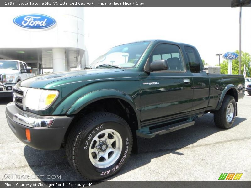 Imperial Jade Mica / Gray 1999 Toyota Tacoma SR5 V6 Extended Cab 4x4