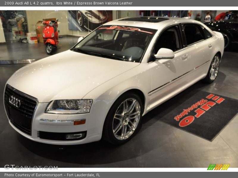 Ibis White / Espresso Brown Valcona Leather 2009 Audi A8 L 4.2 quattro