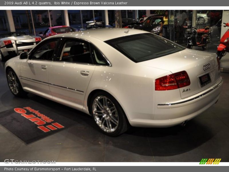 Ibis White / Espresso Brown Valcona Leather 2009 Audi A8 L 4.2 quattro