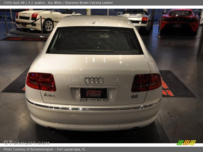 Ibis White / Espresso Brown Valcona Leather 2009 Audi A8 L 4.2 quattro
