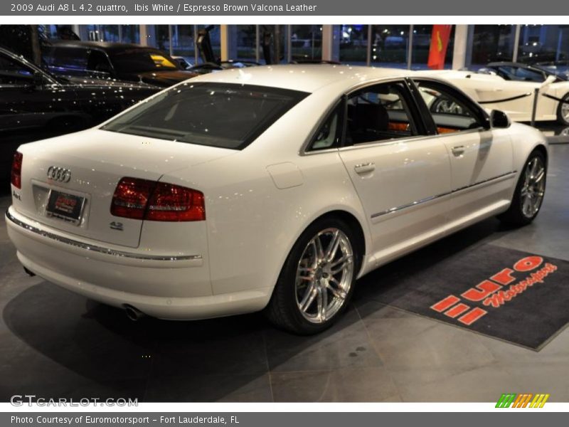 Ibis White / Espresso Brown Valcona Leather 2009 Audi A8 L 4.2 quattro