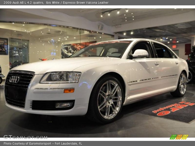 Ibis White / Espresso Brown Valcona Leather 2009 Audi A8 L 4.2 quattro