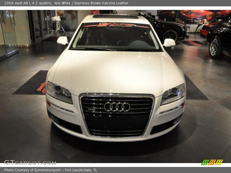 Ibis White / Espresso Brown Valcona Leather 2009 Audi A8 L 4.2 quattro