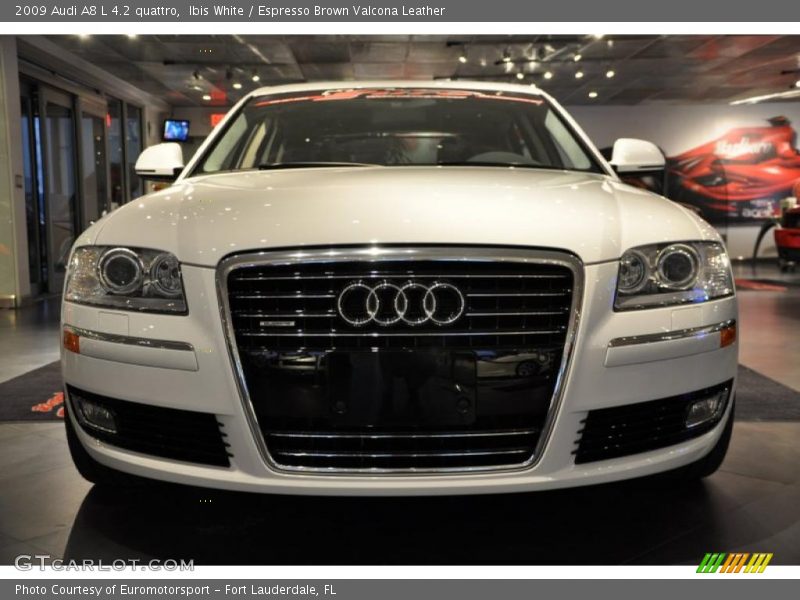 Ibis White / Espresso Brown Valcona Leather 2009 Audi A8 L 4.2 quattro