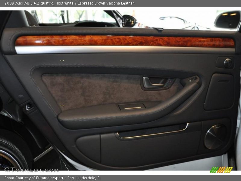 Ibis White / Espresso Brown Valcona Leather 2009 Audi A8 L 4.2 quattro