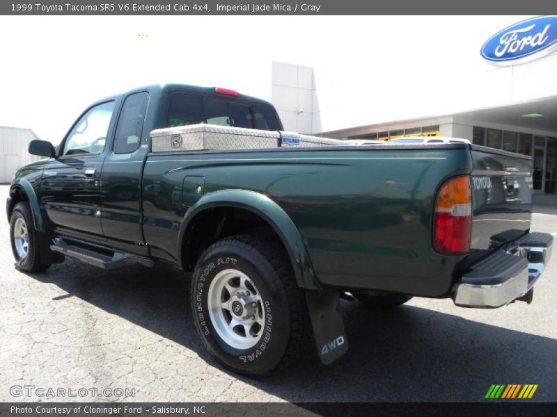 Imperial Jade Mica / Gray 1999 Toyota Tacoma SR5 V6 Extended Cab 4x4