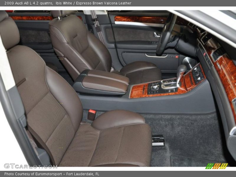 Ibis White / Espresso Brown Valcona Leather 2009 Audi A8 L 4.2 quattro