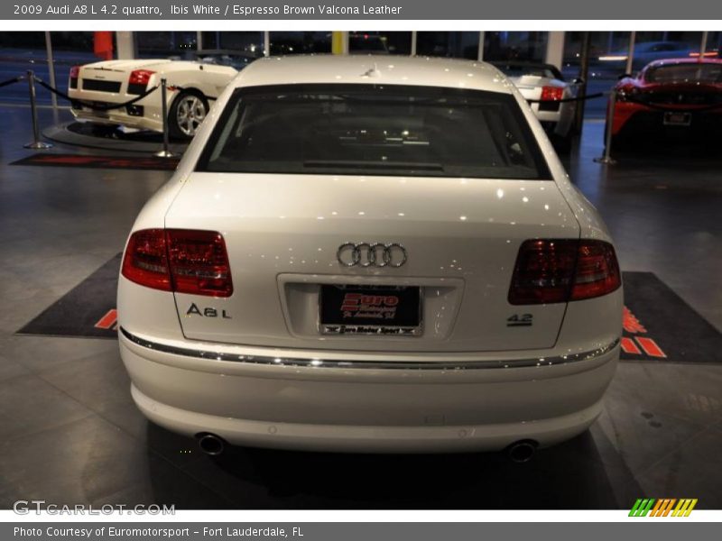Ibis White / Espresso Brown Valcona Leather 2009 Audi A8 L 4.2 quattro