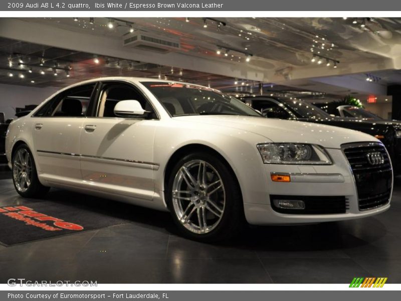 Ibis White / Espresso Brown Valcona Leather 2009 Audi A8 L 4.2 quattro