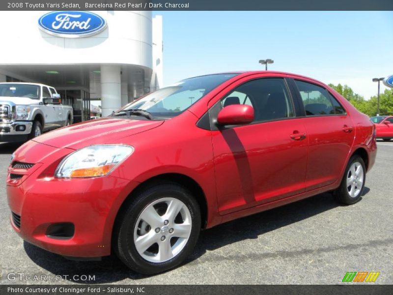 Barcelona Red Pearl / Dark Charcoal 2008 Toyota Yaris Sedan