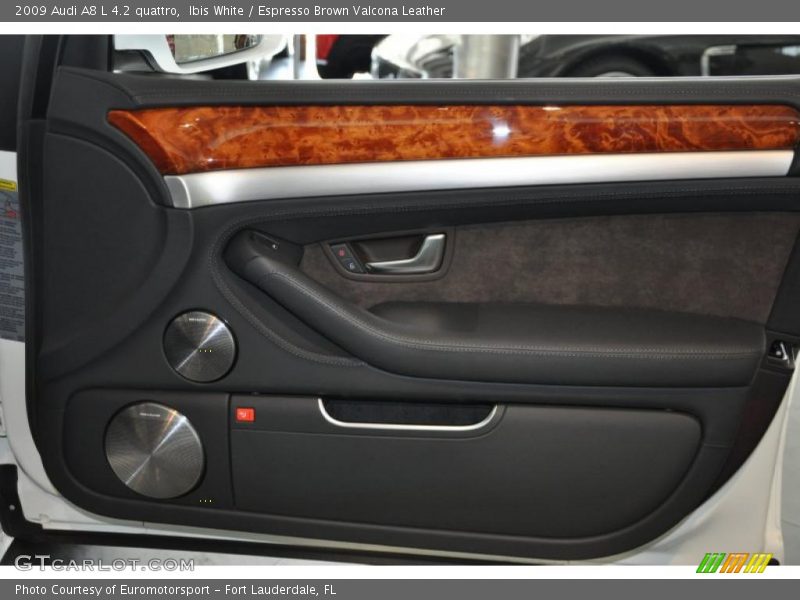 Ibis White / Espresso Brown Valcona Leather 2009 Audi A8 L 4.2 quattro