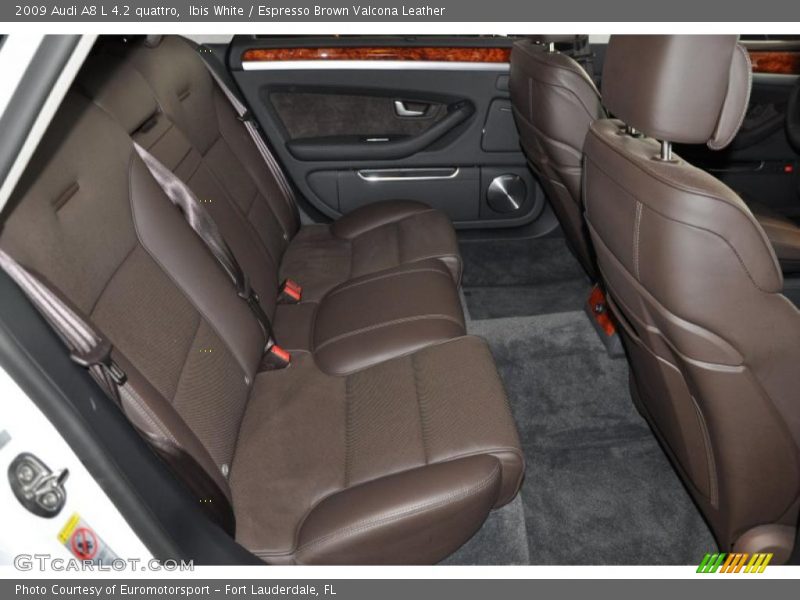 Ibis White / Espresso Brown Valcona Leather 2009 Audi A8 L 4.2 quattro