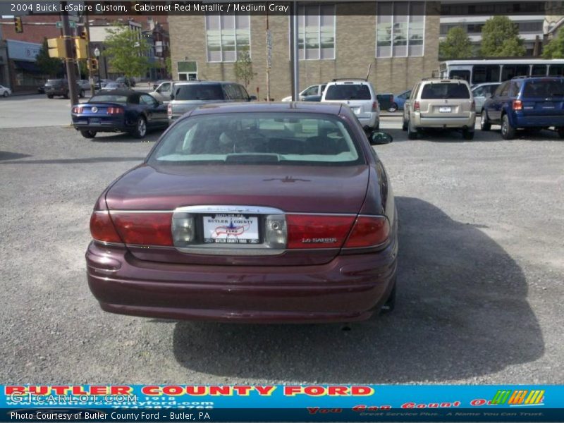 Cabernet Red Metallic / Medium Gray 2004 Buick LeSabre Custom