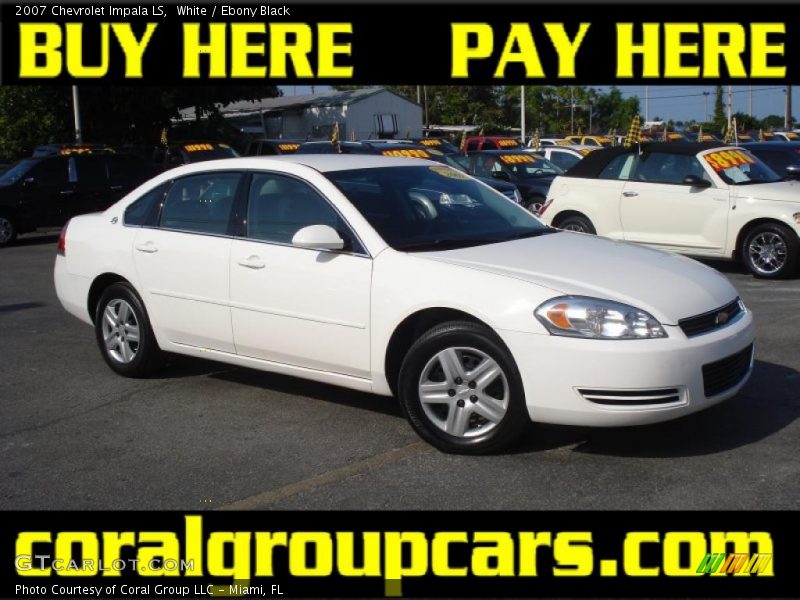 White / Ebony Black 2007 Chevrolet Impala LS