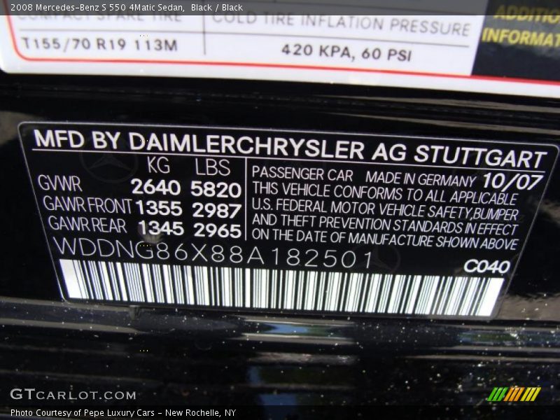 Black / Black 2008 Mercedes-Benz S 550 4Matic Sedan