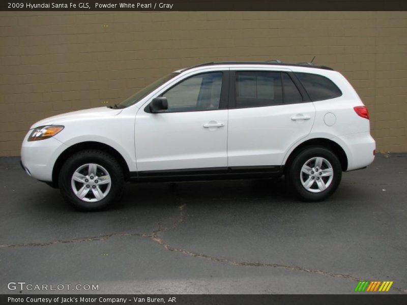 Powder White Pearl / Gray 2009 Hyundai Santa Fe GLS