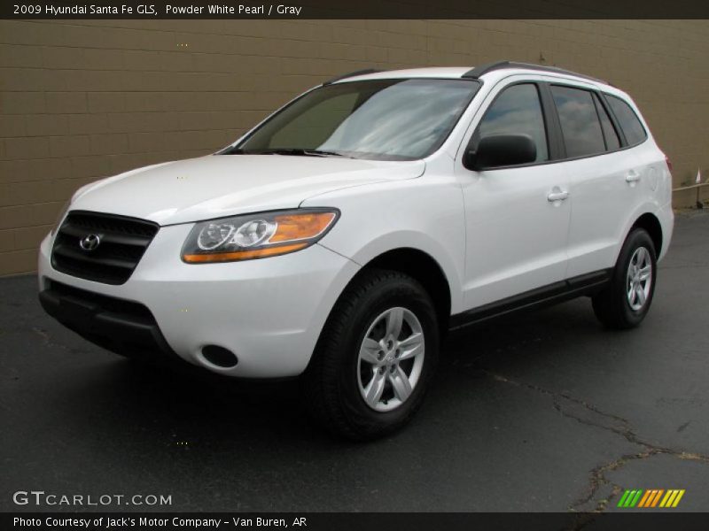 Powder White Pearl / Gray 2009 Hyundai Santa Fe GLS