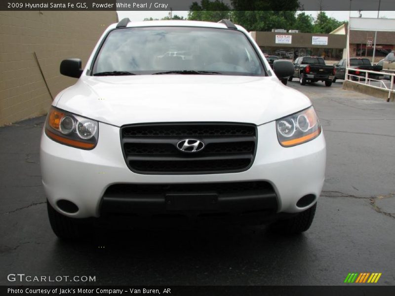 Powder White Pearl / Gray 2009 Hyundai Santa Fe GLS