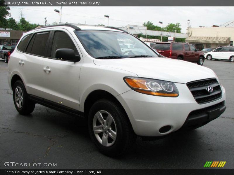 Powder White Pearl / Gray 2009 Hyundai Santa Fe GLS
