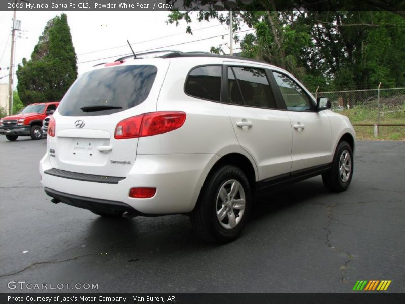 Powder White Pearl / Gray 2009 Hyundai Santa Fe GLS