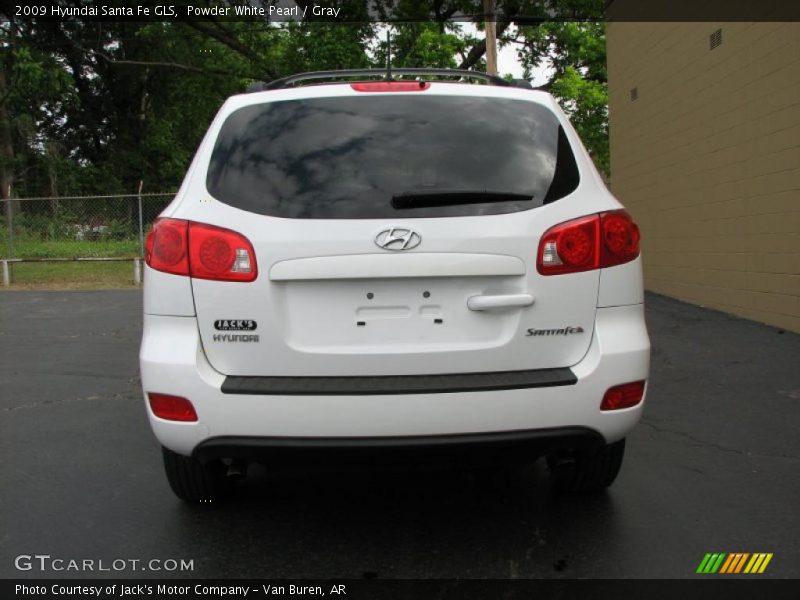 Powder White Pearl / Gray 2009 Hyundai Santa Fe GLS