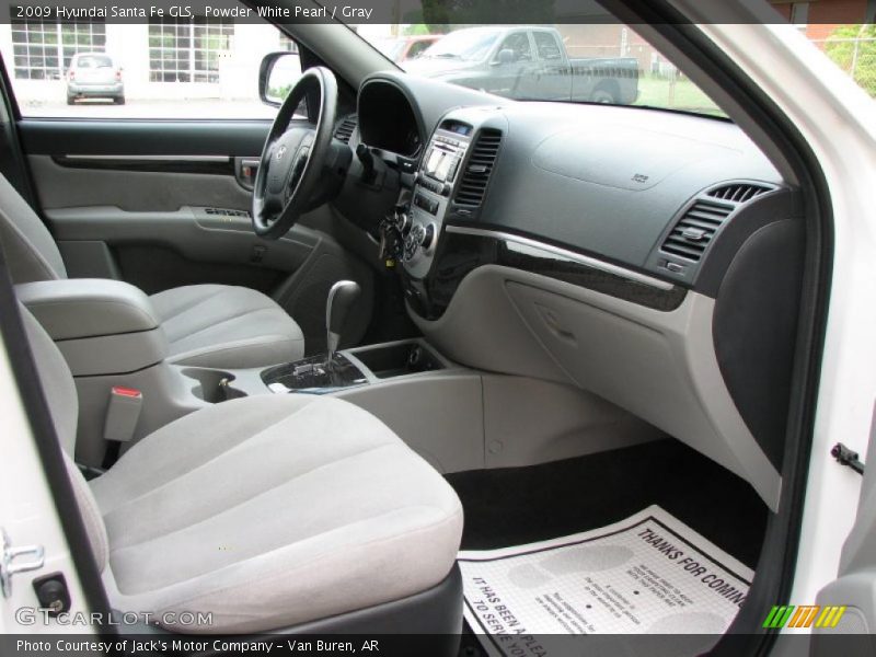 Powder White Pearl / Gray 2009 Hyundai Santa Fe GLS