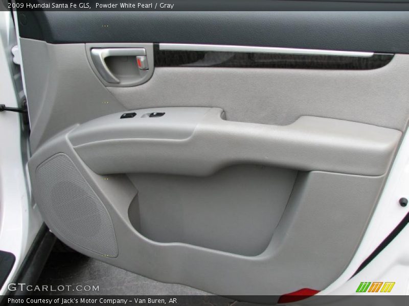 Powder White Pearl / Gray 2009 Hyundai Santa Fe GLS