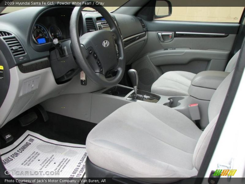 Powder White Pearl / Gray 2009 Hyundai Santa Fe GLS
