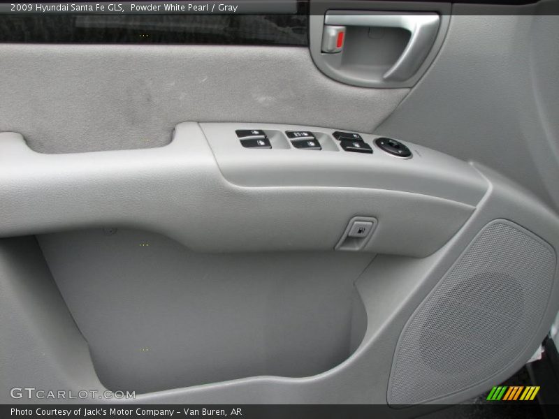 Powder White Pearl / Gray 2009 Hyundai Santa Fe GLS