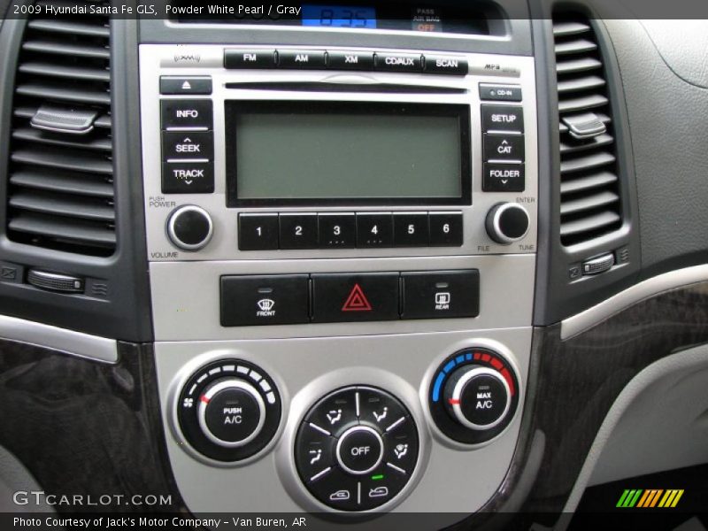 Powder White Pearl / Gray 2009 Hyundai Santa Fe GLS