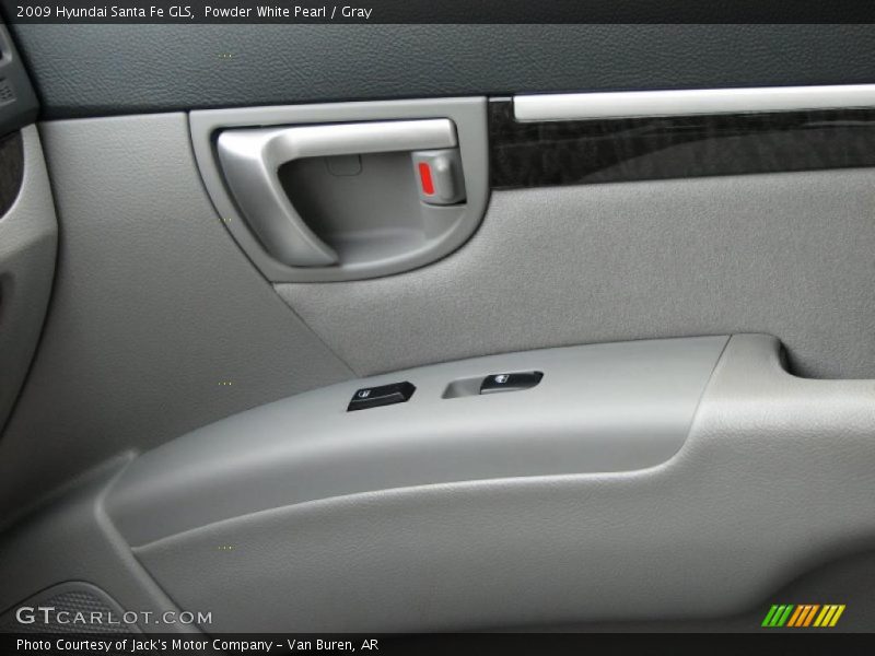 Powder White Pearl / Gray 2009 Hyundai Santa Fe GLS